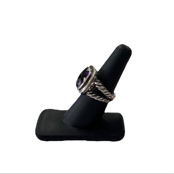 David Yurman Albion Ring 14mm Sterling Silver with Amethyst - Picture 2 of 7